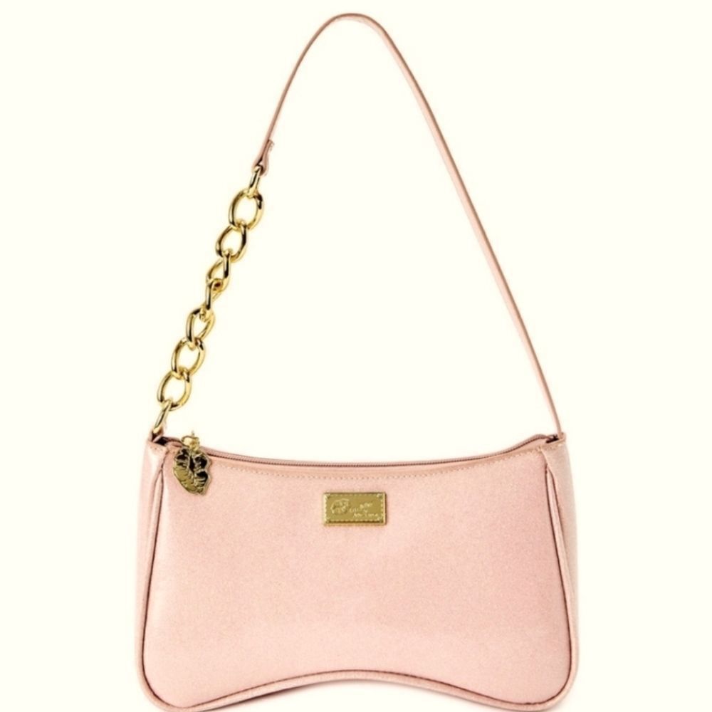 Luv Betsey Coral Glitter Shoulder Bag